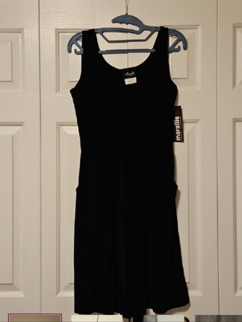 Marallis Collection Black Sleeveless Tie Waist Romper Dress NWT SZ S